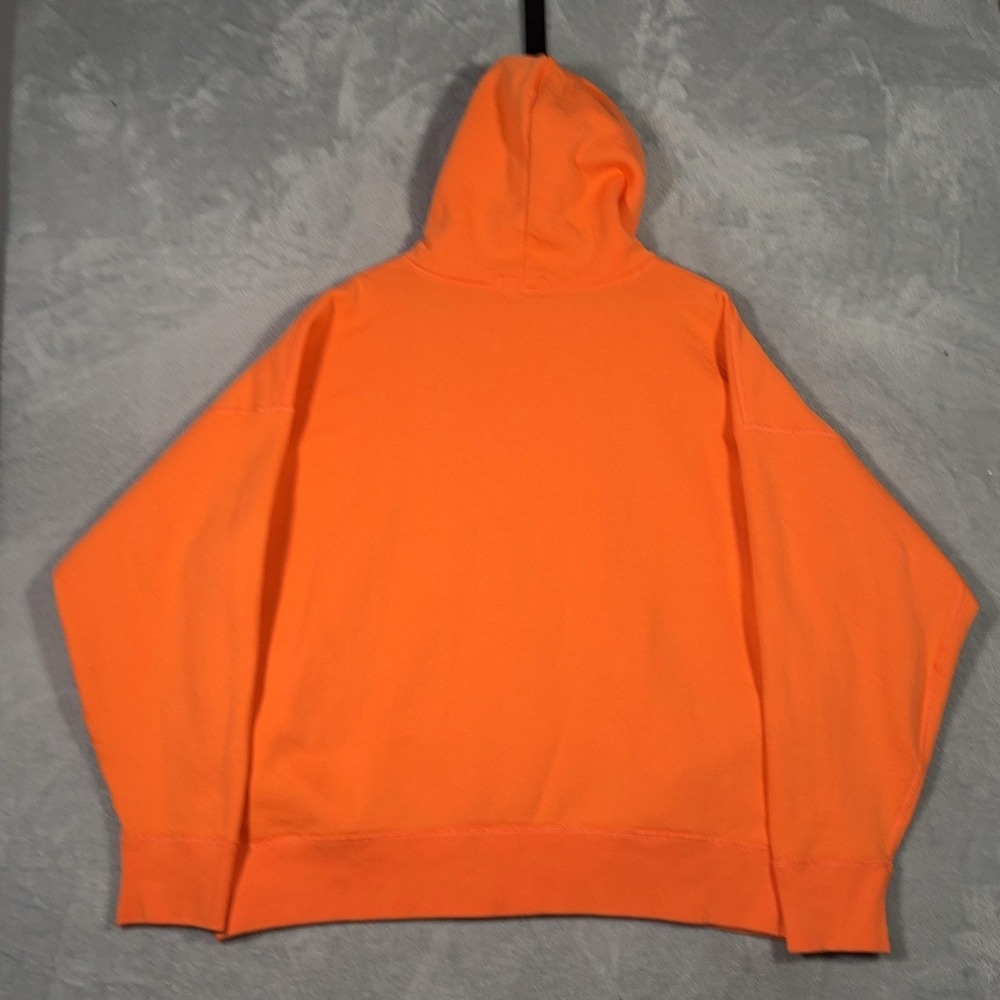 Polo Ralph Lauren Hoodie Mens XXL Orange Polo Bear Pullover Fleece Sweatshirt - Picture 8 of 9